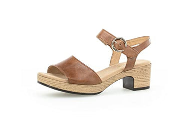 Gabor Damen Plateausandalen, Frauen Sandalen,Moderate Mehrweite (G),bequem,Sommerschuhe,Freizeitschuhe,Strandschuhe,Camel (Gold),38 im Sale